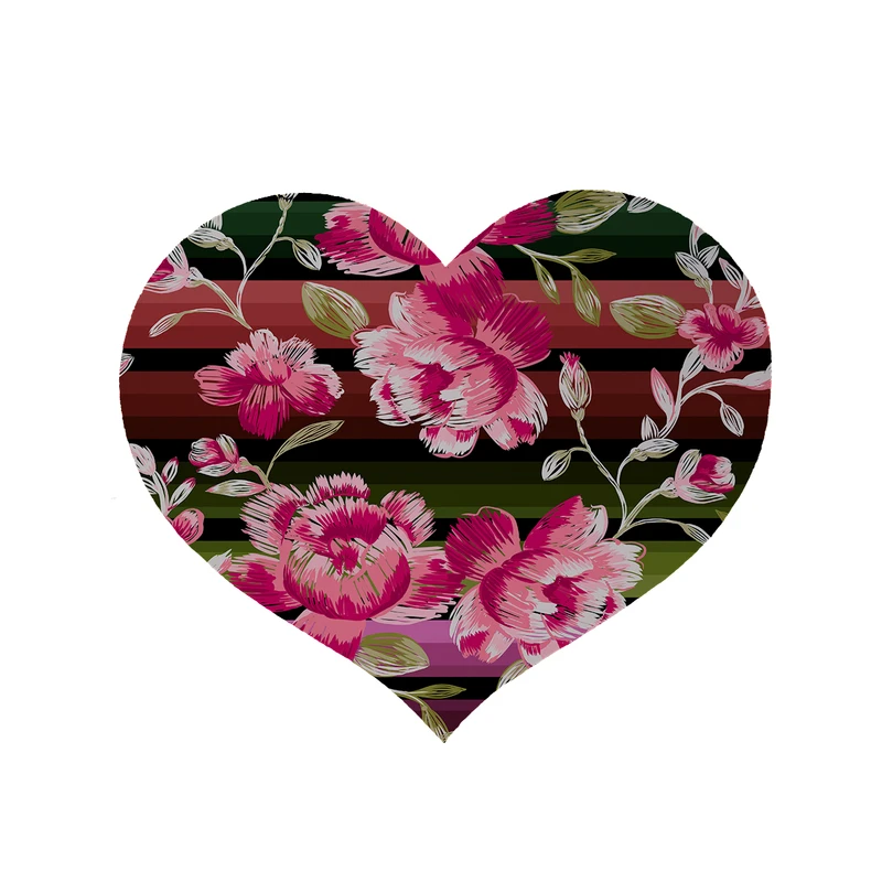 پادری مدل قلب طرح گل کد 5432 سایز 90x90 سانتی متر 