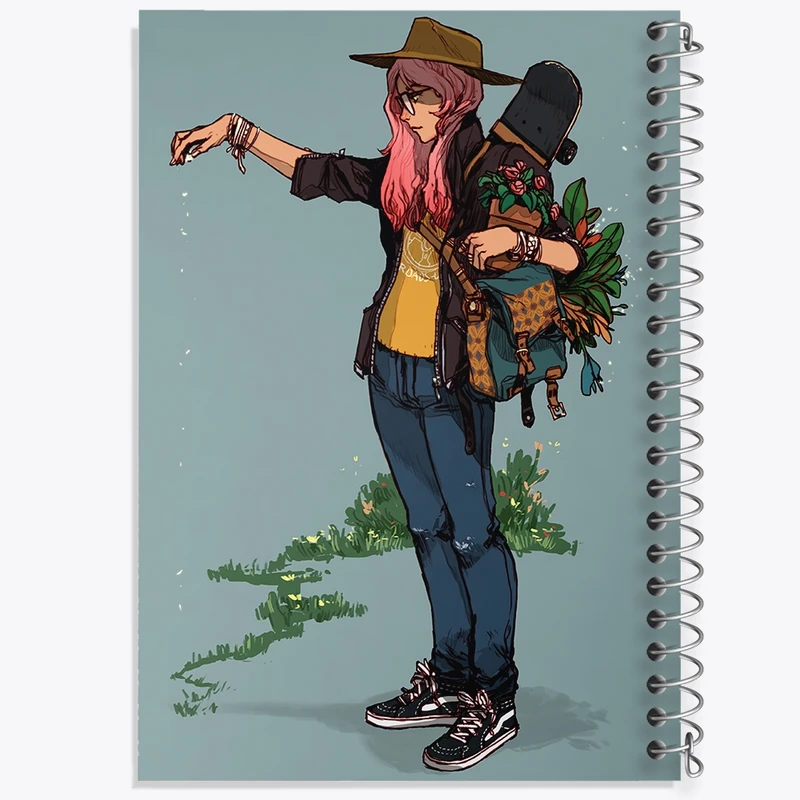 دفتر نقاشی 50 برگ خندالو طرح دختر جهانگرد کد F510