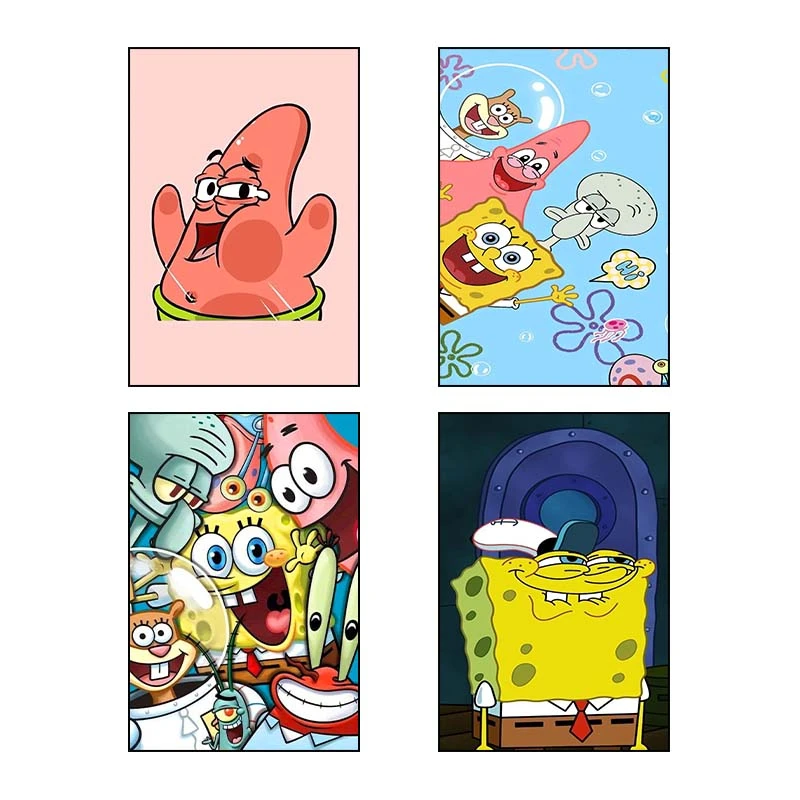 تابلو شاسي کارنيکا طرح باب اسفنجی spong bob کد 59871 مجموعه 4 عددی