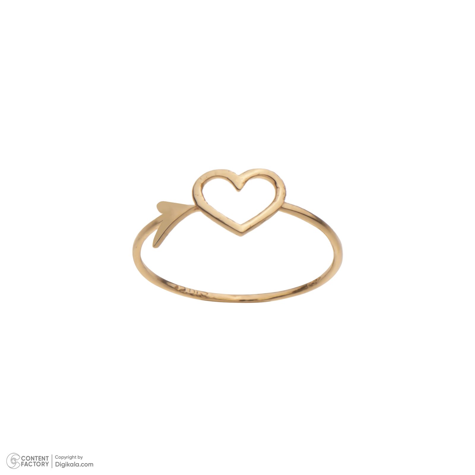 انگشتر طلا 18 عیار زنانه گلدم مدل قلب R-3070020 -  - 5