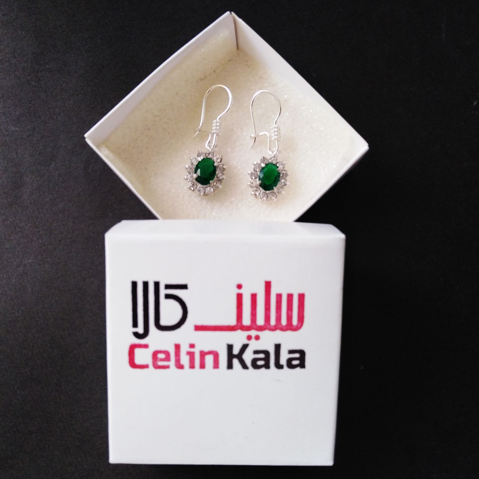 گوشواره نقره زنانه سلین کالا مدل زبرجد ce-zeb9 - - 3