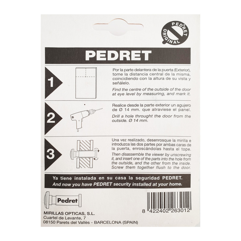 چشمی درب پِدرِت مدل D160-G چشمی درب پِدرِت مدل D160-G