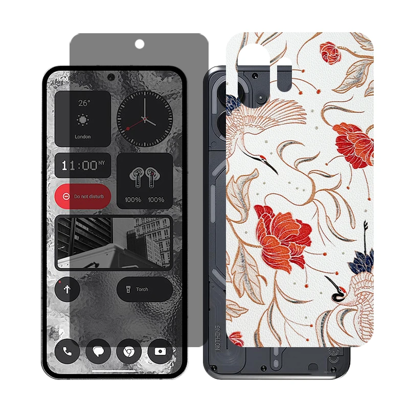 محافظ صفحه نمایش حریم شخصی گلس مدل Together مناسب برای گوشی موبایل ناتینگ Phone 2 به همراه برچسب پوششی پشت گوشی