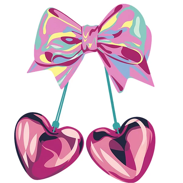 استیکر پارچه و لباس پاد آفرین طرح قلب و عشق کد 5585