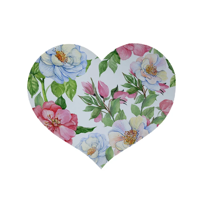 پادری مدل قلب طرح گل کد 5387 سایز 90x90 سانتی متر 