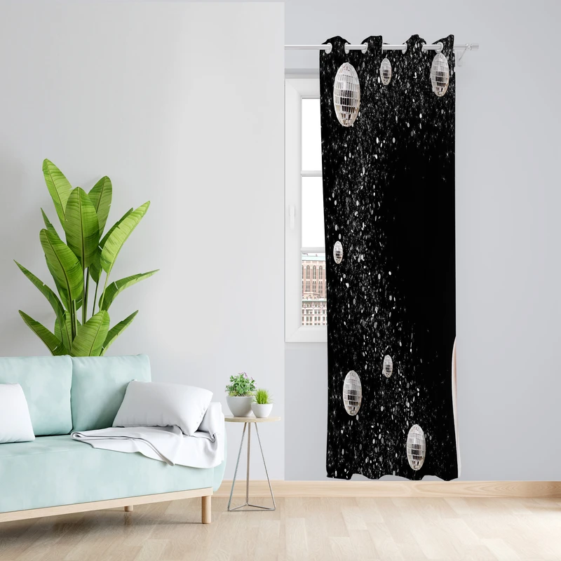 پرده طرح گوی مدل مخمل پانچی کد L 777 Z سایز 140x200 سانتی متر