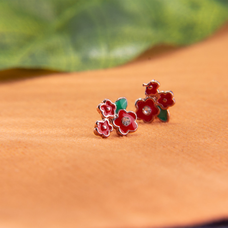 گوشواره دخترانه طرح گل کد RKH_494 گوشواره دخترانه طرح گل کد RKH_494