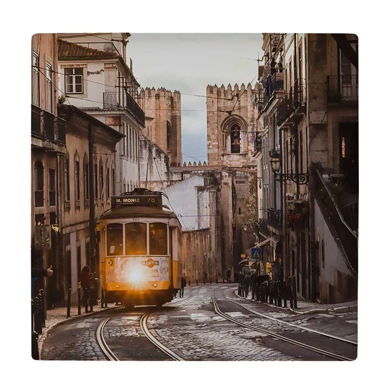  زیر لیوانی طرح تراموا و شهر اروپایی کد    3540195_1385