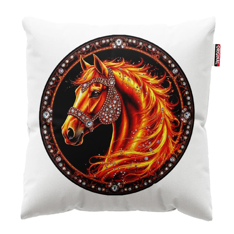  کوسن پاد آفرین طرح اسب کد 2980 سایز 30*30 سانتی متر