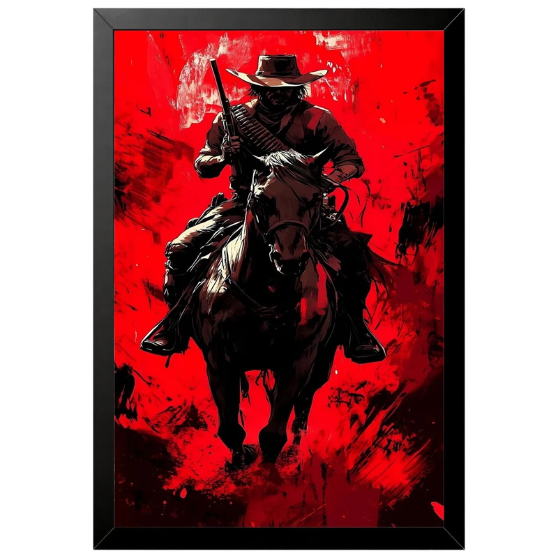 تابلو بکلیت طرح گیمینگ ردد red dead redemption 2 مدل B-po2208 فریم مشکی