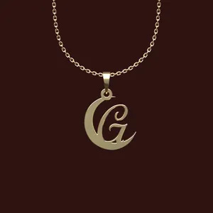 گردنبند طلا 18 عیار زنانه مدوپد مدل G حرف کد W2-1-1248