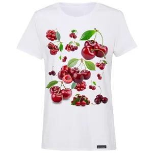 تی شرت آستین کوتاه زنانه 27 مدل Cherries کد MH956