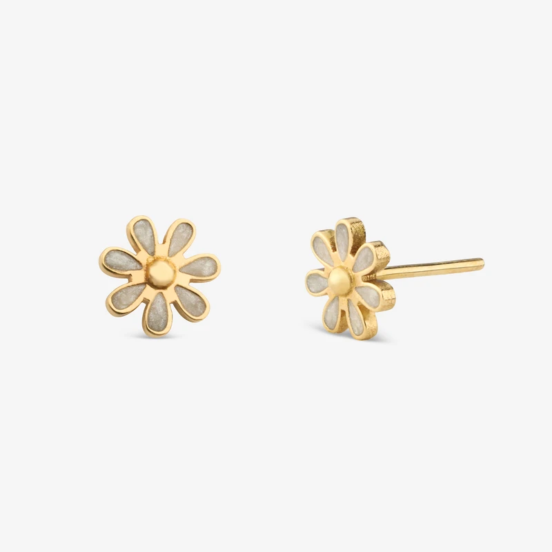 گوشواره میخی طلا 18 عیار زنانه گلدم مدل E125034