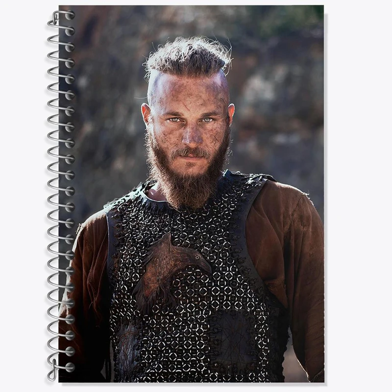 دفتر زبان 50 برگ خندالو مدل دو خط طرح رگنار سریال وایکینگ ها Vikings کد 29118