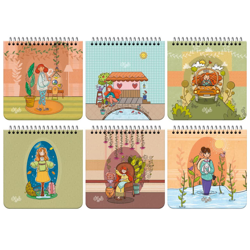 دفترچه یادداشت ۸۰ برگ دایان مدل حاشیه دار کد ۴۱۷۶۲ بسته ۶ عددی