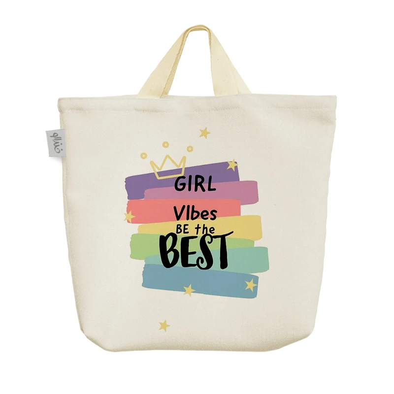 ساک خرید خندالو مدل Girl Vibes Be The Best کد H924