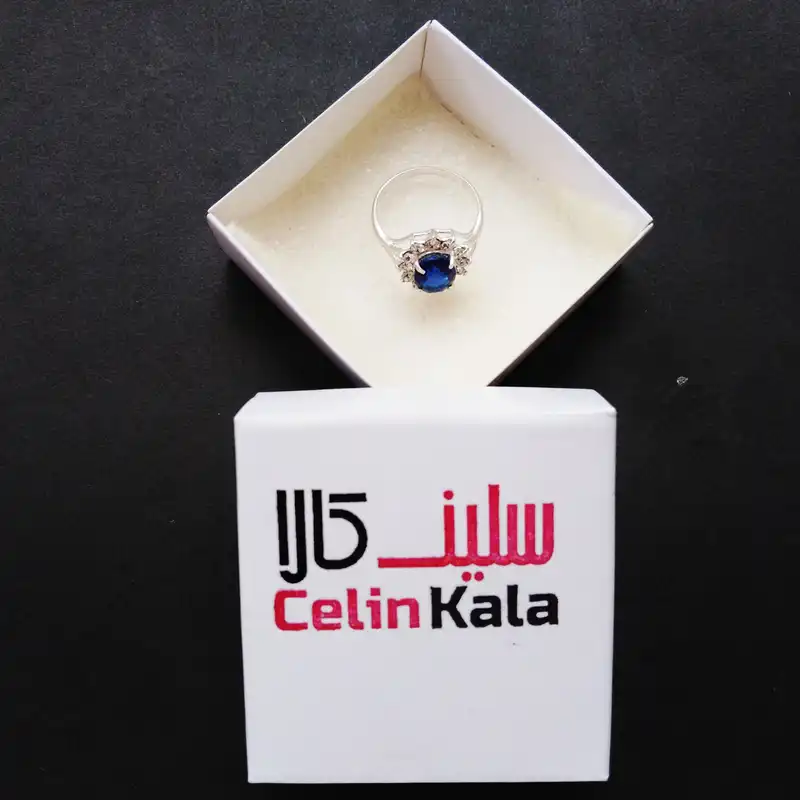 انگشتر نقره زنانه سلین کالا مدل یاقوت کبود ce-yagh-ab10