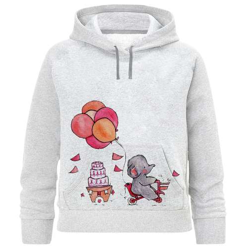 هودی دخترانه طرح فیل و بادکنک کد F490