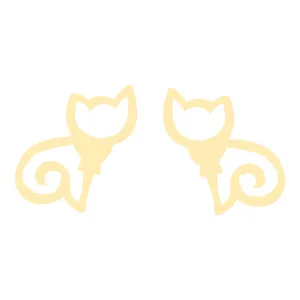 گوشواره طلا 18 عیار زنانه کرابو طرح گربه مدل Kr5225