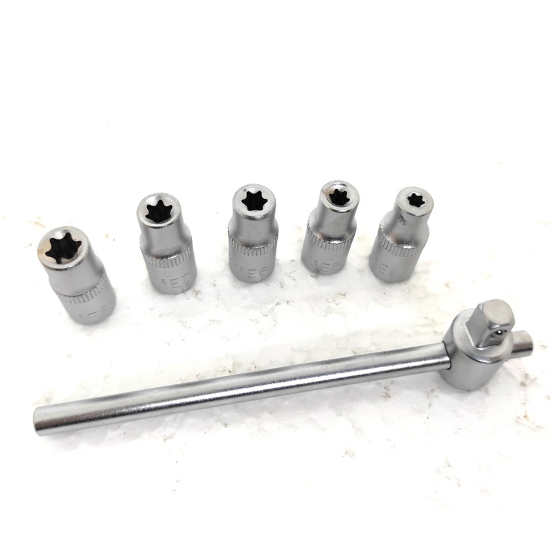 مجموعه 6 عددی آچار بکس ستاره ای مدل F سایز 1/4 اینچ