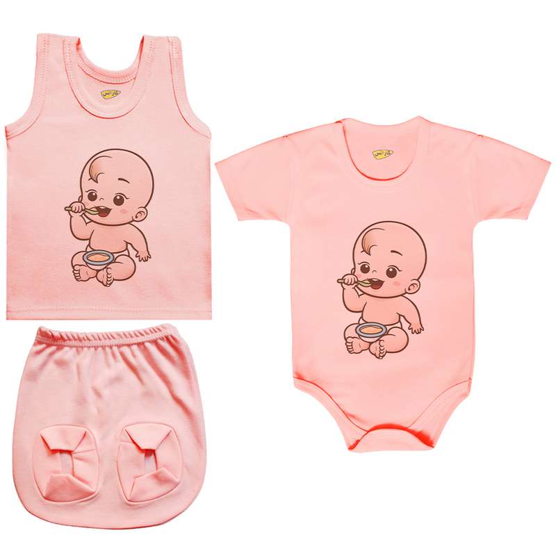 ست 3 تکه لباس نوزادی کارانس مدل PRSZS-3001