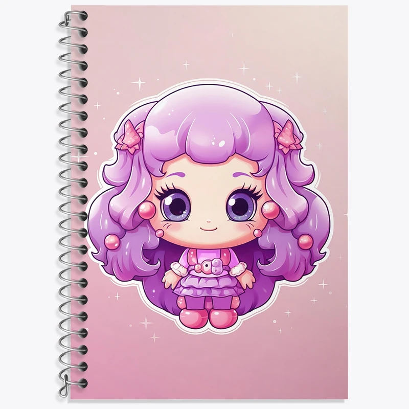 دفتر زبان 50 برگ خندالو مدل دو خط طرح دخترانه (Girlish) کد 36902