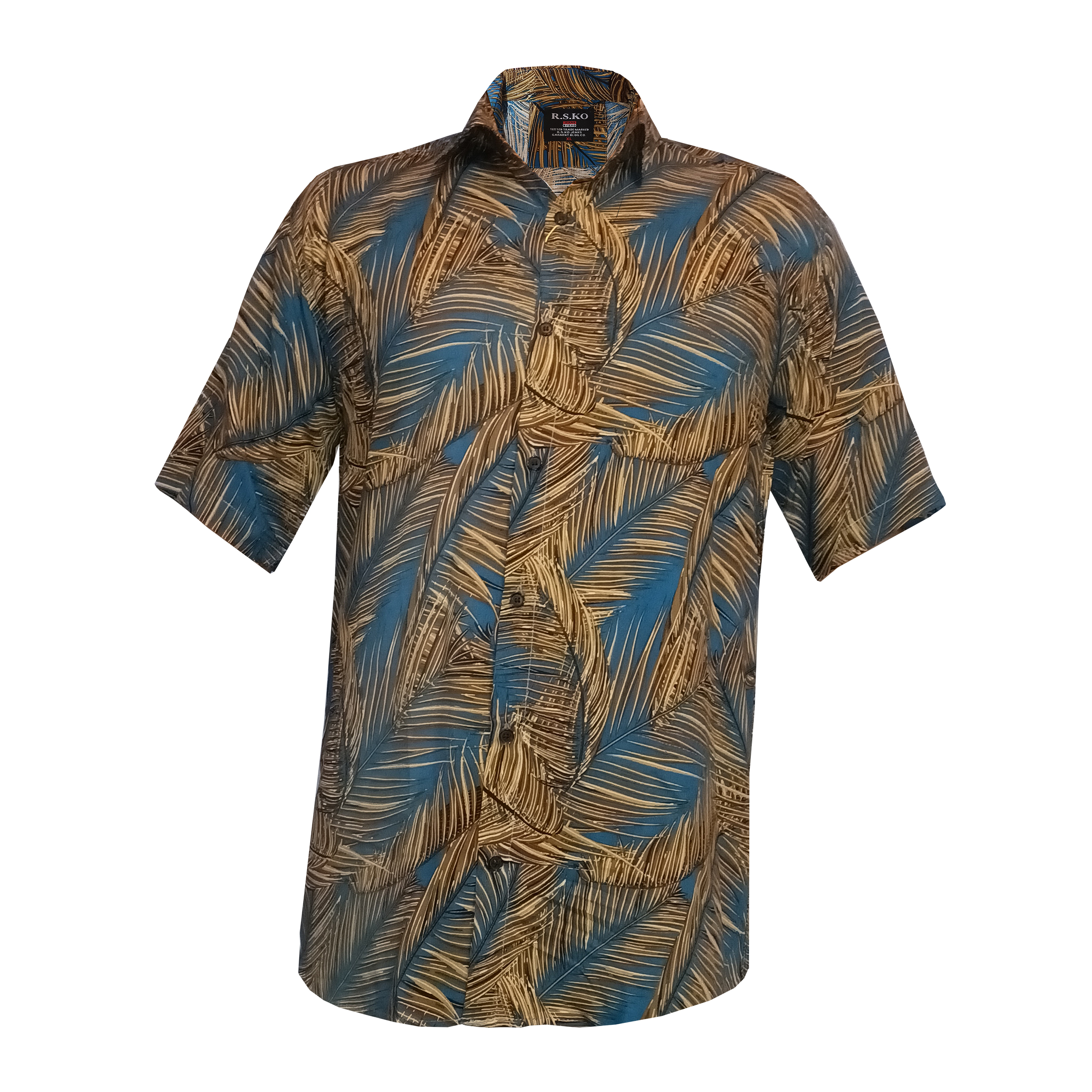 پیراهن آستین کوتاه مردانه مدل هاوایی کد H-par-ta