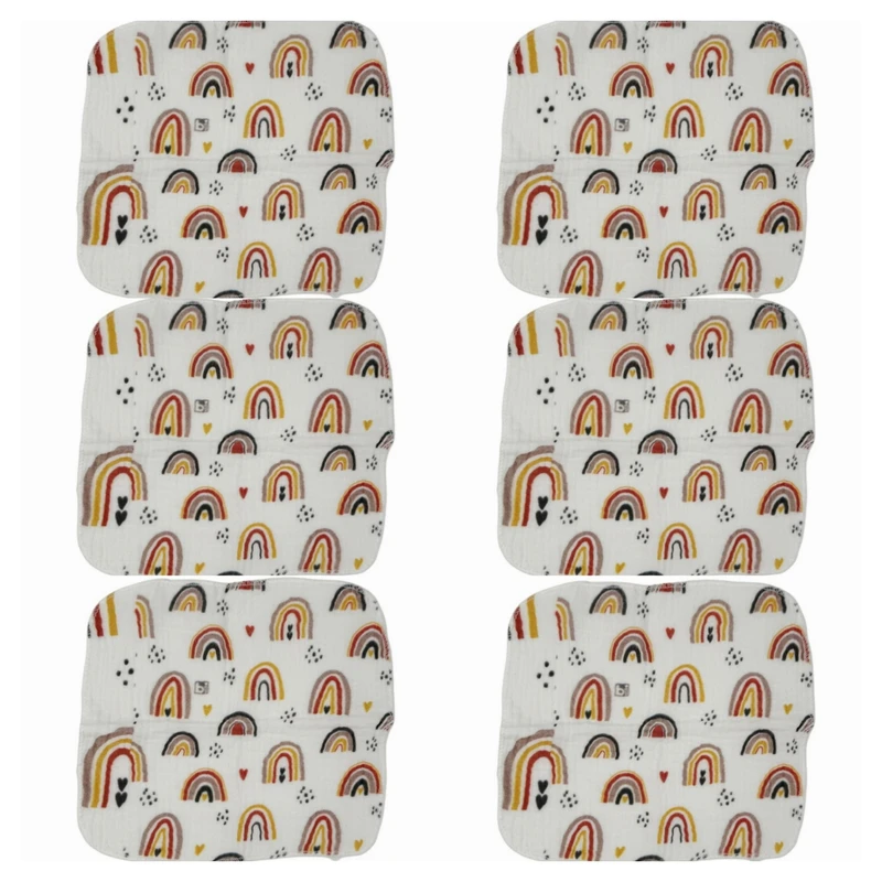 دستمال دست و صورت نوزاد بی بی بی مدل رنگین کمان 2 مجموعه 6 عددی