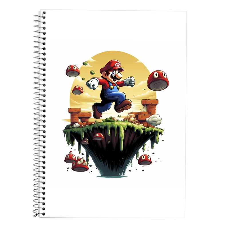 دفتر زبان 50 برگ مدوپد مدل دوخط طرح سوپرماریو super mario کد DF2950