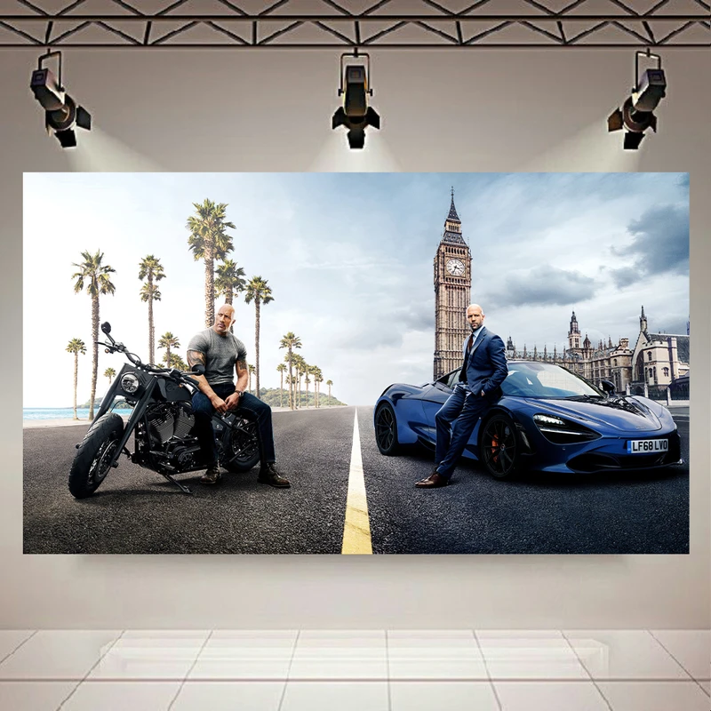 تابلو بوم طرح فیلم سینمایی سریع و خشن مدل Hobbs & Shaw کد AR2880