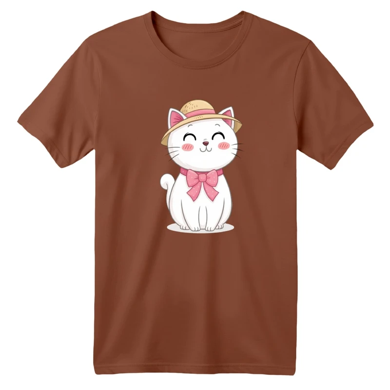 تی شرت آستین کوتاه بچگانه مدل گربه کلاهدار