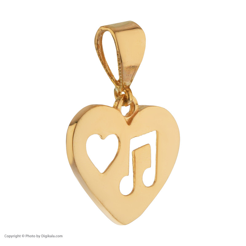 آویز گردنبند طلا 18 عیار زنانه مایا ماهک مدل MM1531 طرح قلب و نت موسیقی