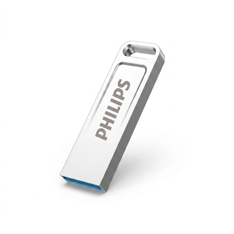 فلش مموری 64 گیگابایت فیلیپس مدل FM21UA-F با رابط USB 2.0، سرعت خواندن 30 مگابایت بر ثانیه، سرعت نوشتن 15 مگابایت بر ثانیه، ضد خش و ضد اثر انگشت، سازگار با ویندوز، مک OS و لینوکس