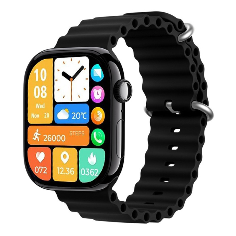 ساعت هوشمند 45 میلی متری مدل KW90 MAX با بند سیلیکونی