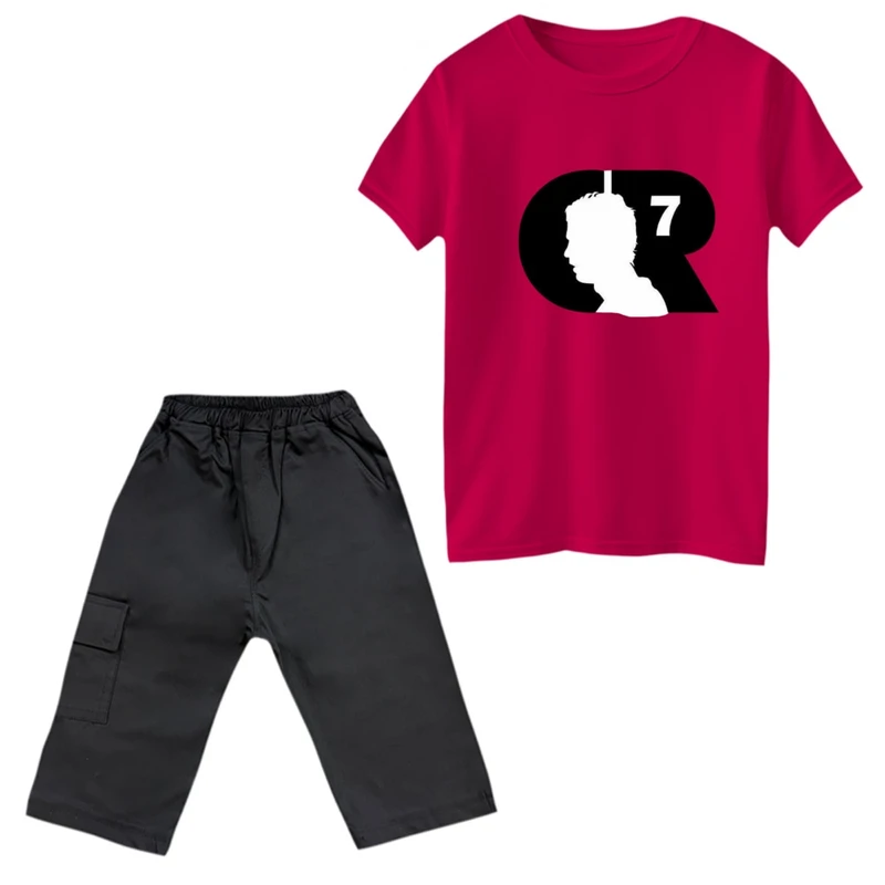 ست تی‌شرت و شلوارک پسرانه مدل رونالدو کد 3