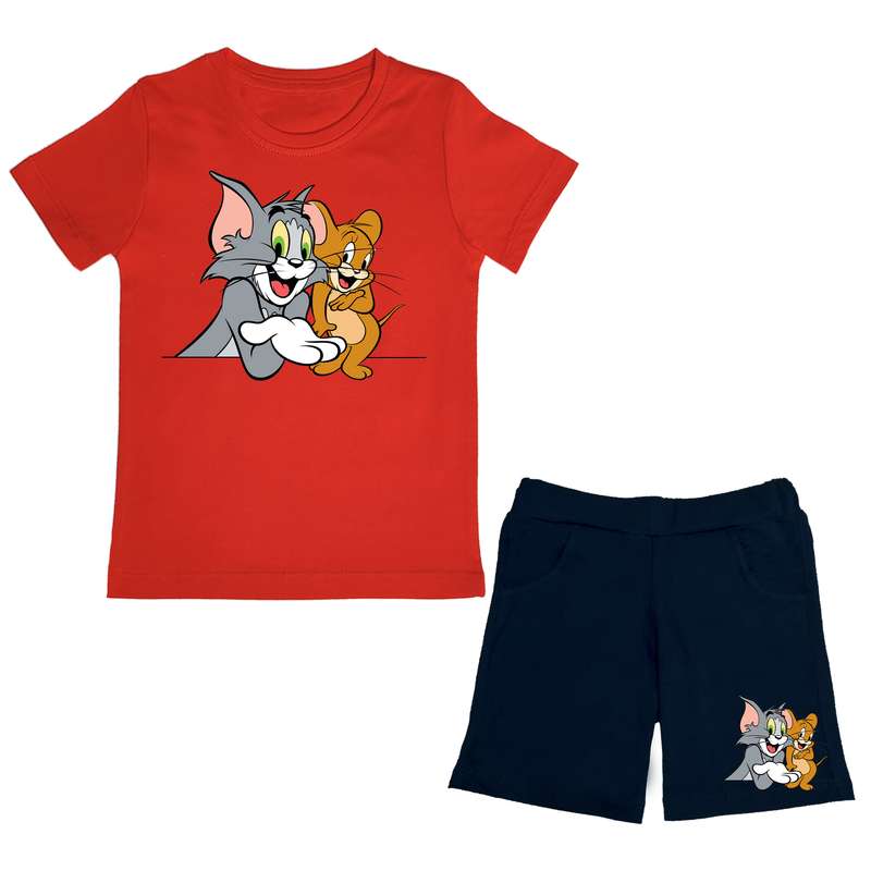 ست تی شرت و شلوارک پسرانه مدل Tom O Jerry RD 
