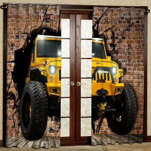 پرده مدل ماشین Jeep هازان پانچی کد 1898 سایز 140x200 سانتی متر