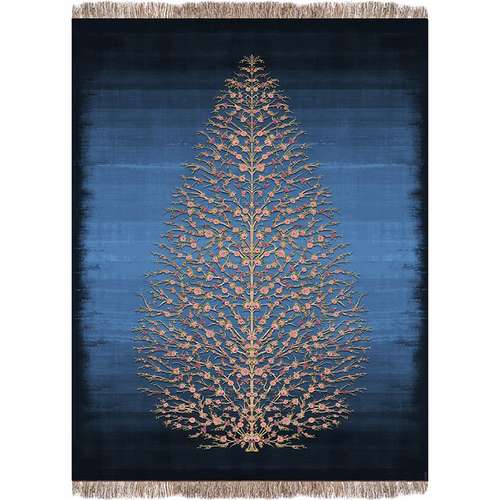 فرش ماشینی 700 شانه فرش پردیسان دلیجان زمینه آبی حاشیه آبی کد c1072