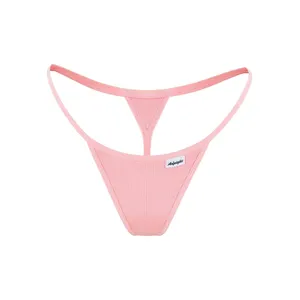 شورت زنانه مدل آفیجیک استرینگ لامبادا تی بک کبریتی رنگ صورتی