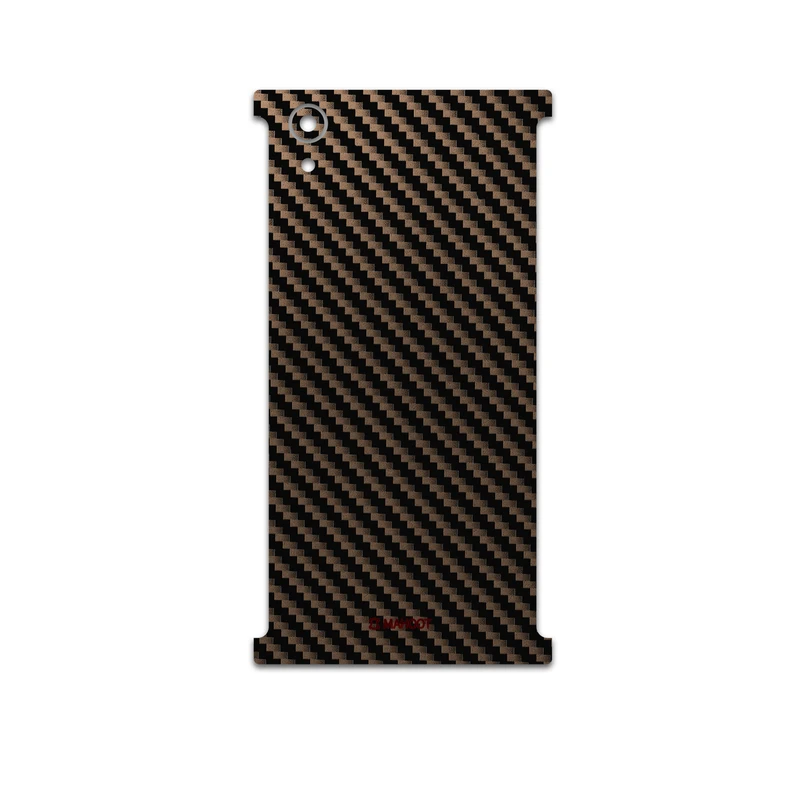 برچسب پوششی ماهوت مدل Glossy-Brown-Fiber مناسب برای گوشی موبایل سونی Xperia XA1 Plus