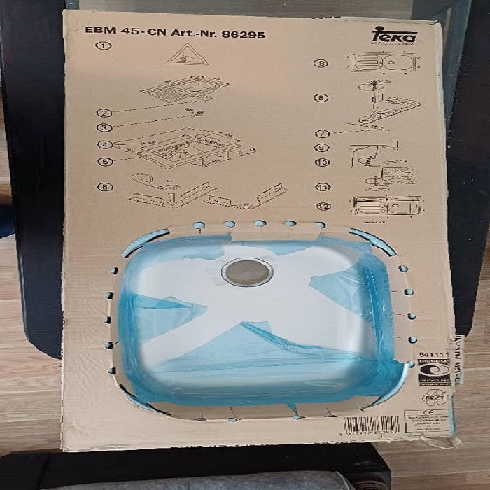 سینک ظرفشویی استیل توکار یک لگنه تکا مدل EBM 45 - CN Art - Nr86295