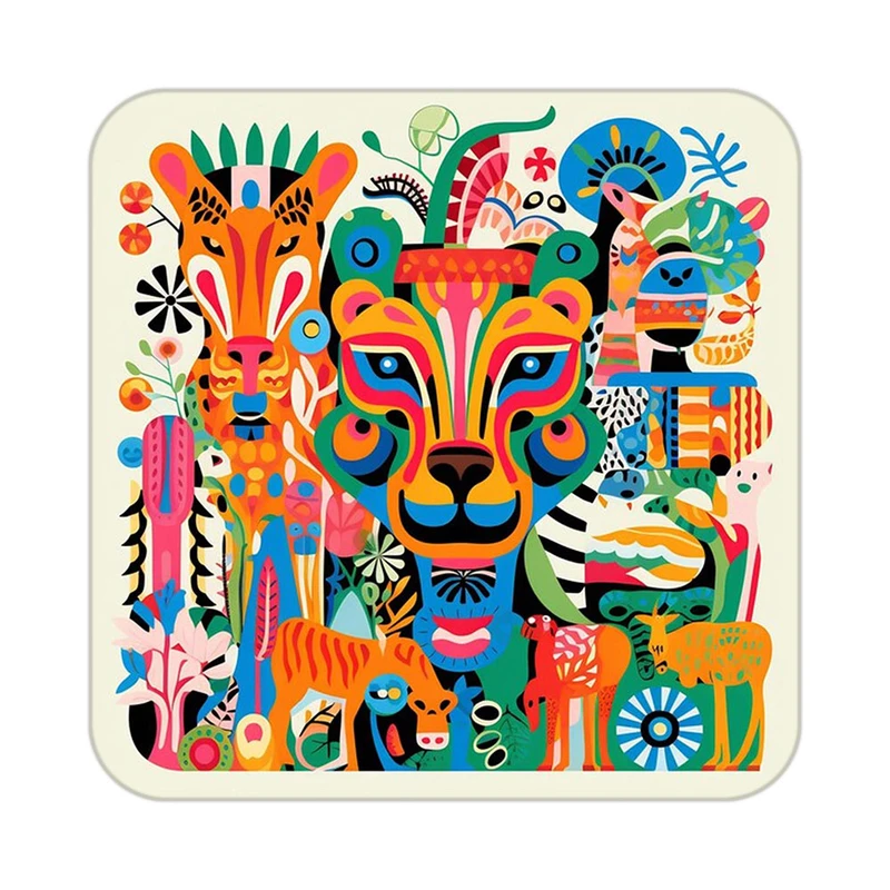 زیر لیوانی کاکتی طرح حیوانات رنگی مدل mp25960