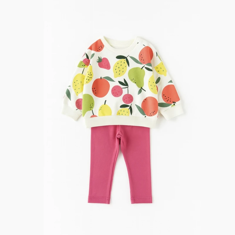 ست سویشرت آستین بلند و شلوار راحتی دخترانه مینوتی مدل A696