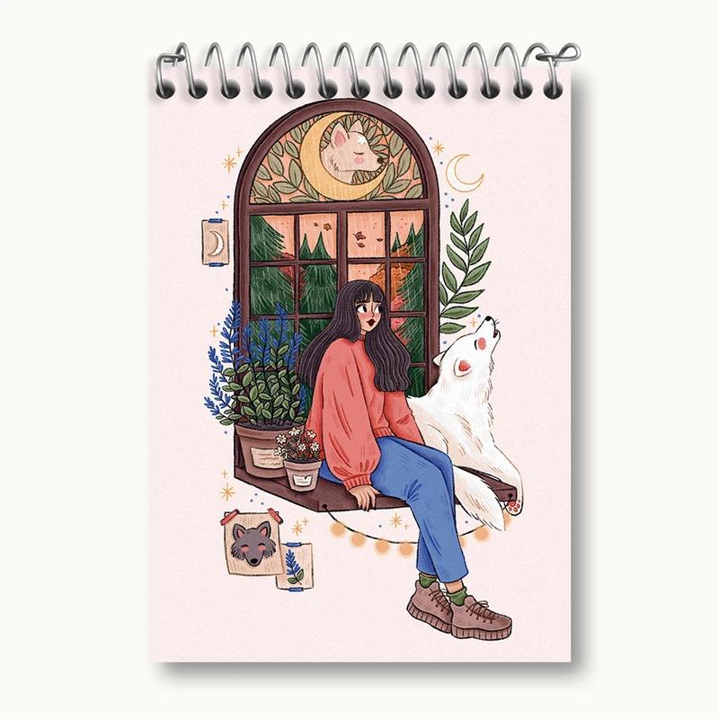 دفتر یادداشت 50 برگ خندالو طرح دخترانه کد N5652