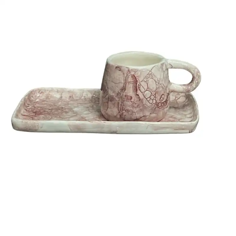 ست فنجان و نعلبکی طرح ابر و باد بنفشه