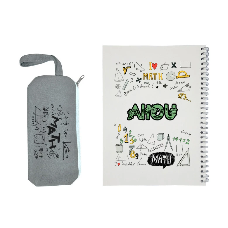 دفتر مشق 50 برگ طرح ریاضی مدل آهو به همراه جامدادی