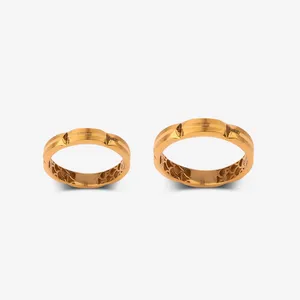 ست حلقه طلا 18 عیار زنانه و مردانه گلدم مدل R343013