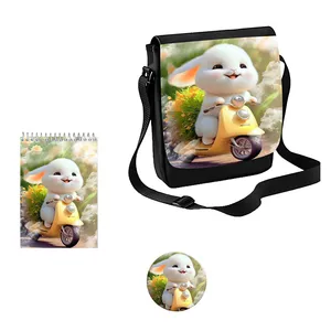 کیف رودوشی مدل خرگوش کیوت کد s1 به همراه دفتر یادداشت و پیکسل