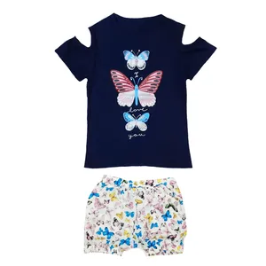 ست تی شرت و شلوارک دخترانه کد Z050