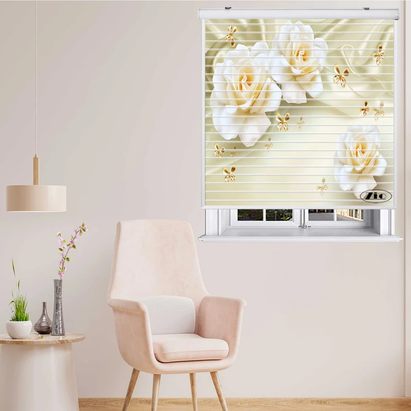 پرده زبرا زیو مدل سیلوئت 3D1273 سایز 150x150 سانتی متر